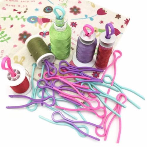 HONEYSEW Keep Your Bobbin Threads Matched Up with Your Thread Spools Bobbins Buddies Set of Sewing Machine Quilting Supplies Sewing Products Thread Holder Plastic Bobbin Clips (100)