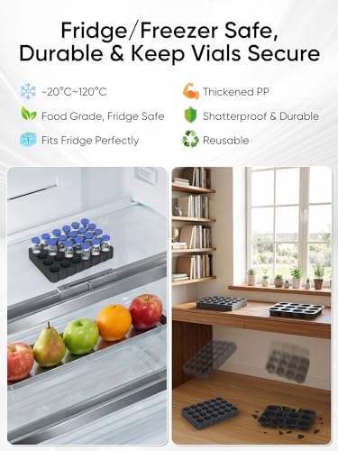 3ml Insulin & Peptide Vial Holder for Fridge - 24Slots, Vials Storage - color: 3ml × 24-slots