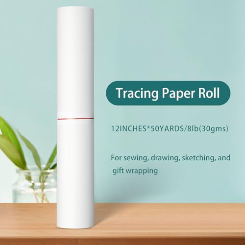 SEMLEART tracing Paper for Sewing /12-inch x 50yard Roll - color: 01-White, size: 12-inch x 50yard Roll