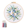 artcici Embroidery Kits Plant Flower Leaf English Letter Patterns for Beginners Adults, Full Range Embroidery Starter Kits Cross Stitch Needlework Supplies (Letter G) - color: Letter G