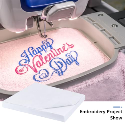 BENECREAT 120 Sheets No Show Mesh Embroidery Stabilizer Backing, 9.8x11.8 inch Precut Sheets for Machine Embroidery and Hand Sewing