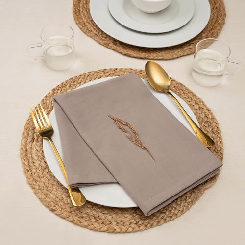 Blue Needles Solid Cloth Napkins 100% Cotton Set of 12-18 x 18 Inches - color: Chocolate Brown, size: 18" x 18" (Set of 12)