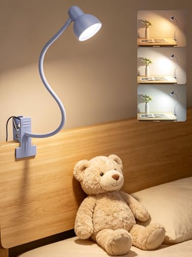 Clip on Lamp USB Reading Light, 3 Color Modes Purple - color: Purple