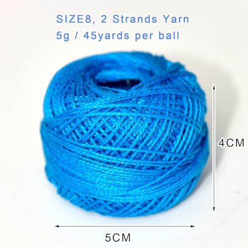 Crochet Thread 10 Balls Cardinal Size 8 for Crochet Hardanger Cross Stitch Needlepoint Hand Embroidery (Cool Color Series) - color: Cool Color Series