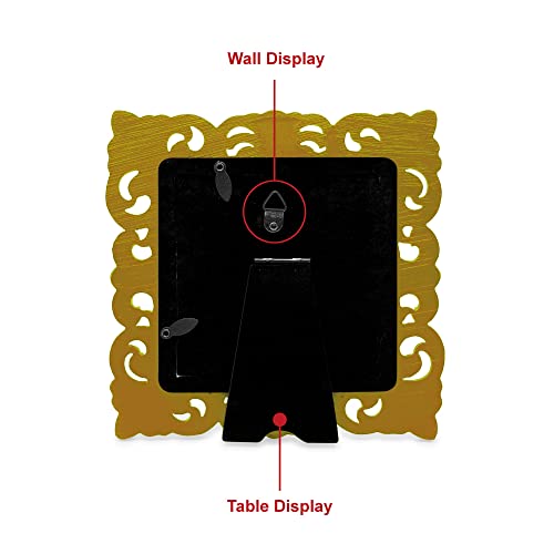 Laura Ashley 4x4 Gold Vintage Inspired Resin Scroll Design Picture Frame - color: Gold, size: 4x4