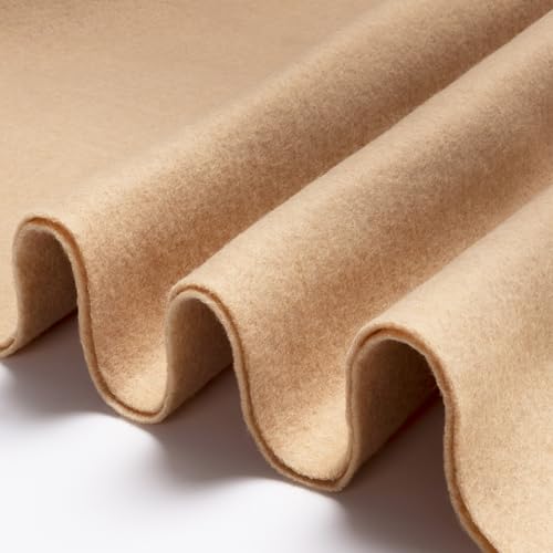 XSEINO Tan Felt Fabric 180" X 36 "(5 Square Yards), 1.4 mm Thick Soft Felt Fabric Sheet for Crafts, Yellow Series Colors Soft Nonwoven Fabric, Fit for Decoration, Sewing, DIY Crafts - color: Tan, size: 5 yard pre cut