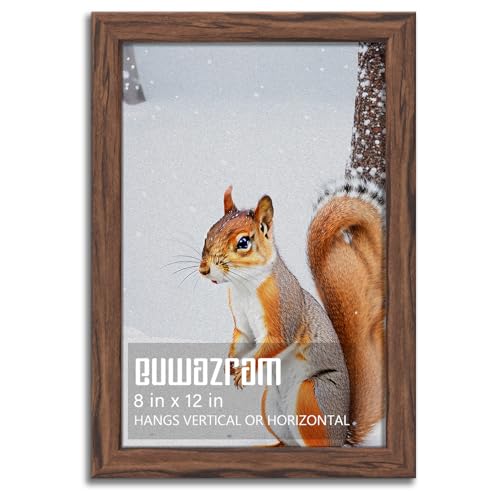 Rustic Walnut 8x12 Frame - Single Frame, 8 x 12 Poster Frame for Artwork, Puzzles, Photos and Movie Posters Picture Frames - size: 8" x 12"
