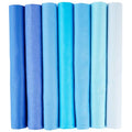 7PCS Solid Color Cotton Fabric Squares 20" x 20" Fat Quarter Fabric Bundles Craft Fabric for Patchwork Sewing Quilting Crafting DIY (Blue) - color: Blue