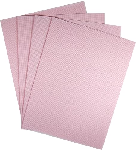 KCS 4/6 pc of 12" x 18"(30cmx45cm) 18CT Counted Cotton Aida Cloth Cross Stitch Fabric (4 pc,Pink) - color: Pink, size: 4 pc