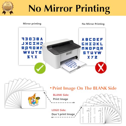 TransOurDream Heat Transfer Paper for Dark Fabric (40 Sheets, 8.5x11", Dark 3.0) Printable Iron on Transfers for Laserjet & Inkjet Printer, Printable Heat Transfer Vinyl for Tshirts (D3-40) - color: Dark, size: 40 Sheets