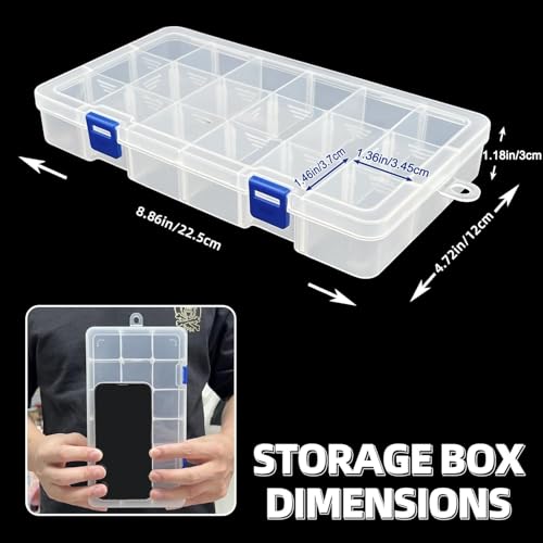 DUOFIRE Plastic Organizer Storage Box, Adjustable Divider 18 Grids, 3 Pack - color: White, size: 18Grid-3pcs