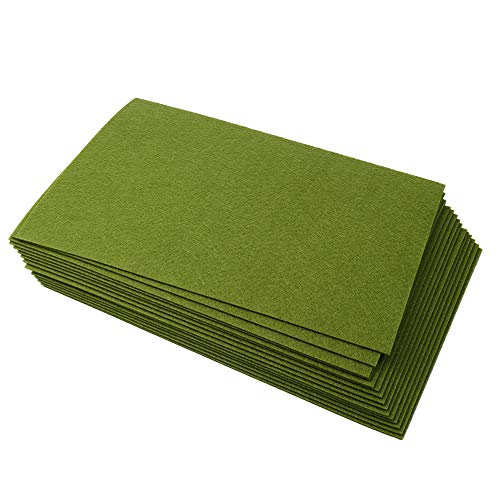 Polyester Felt Sheet Stiff 15 Sheets 20 x 30 cm(7-7/8 X 11-7/8 in 5/64 in Thick) (Olive) - color: Olive