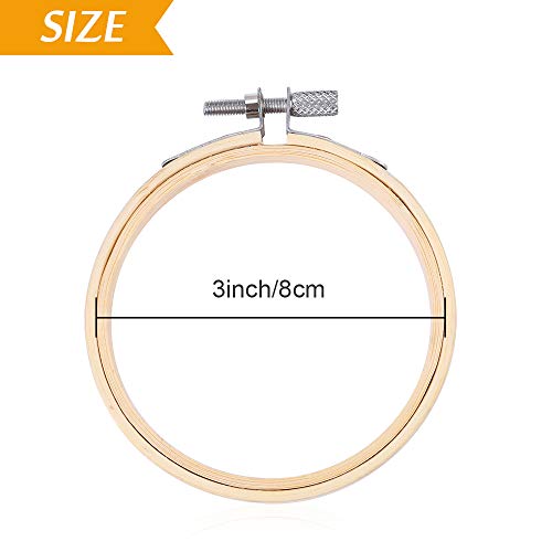 Pllieay 12 Pieces 3 Inch Embroidery Hoops Bamboo Circle - style: 3 Inch