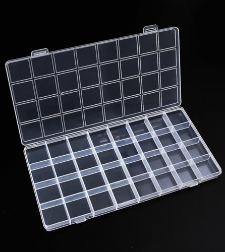 32 Grids Bead Organizer Box, Clear Jewelry Organizer for Bead Organizers and Storage - color: [1-Pack] Clear, size: 32-Grids