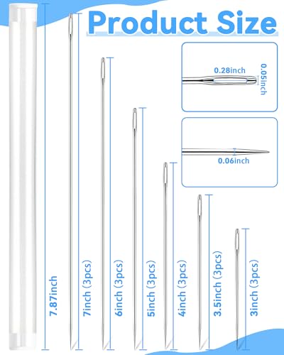 18PCS FIVEIZERO Professional Upholstery Needles, Large Sewing Needles