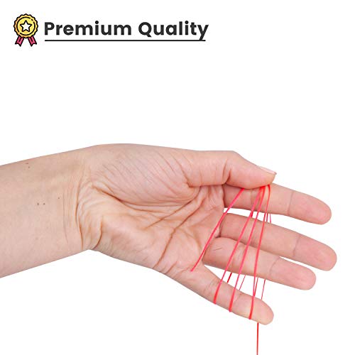 Waxed Thread, Strong Thread for Leather, Upholstery, Shoe, Bag, incl. Needle (Colour: NEON Pink) - color: Neon Pink