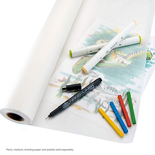 Bee Paper 24" x 50 yds Sketch and Trace Roll, White - color: White, size: 24-inch x 50-yard Roll