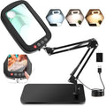 10X 30X Large Magnifying Glass with Light and Stand,Desk Lamp Magnifiers