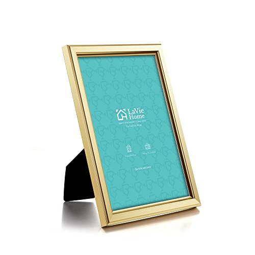 LaVie Home 5x7 Picture Frames (12 Pack, Gold) Simple Designed Photo Frame with High Definition Glass for Wall Mount & Table Top Display, Set of 12 Classic Collection - color: Gold, size: 5x7