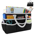 AKAYOK Art Supply Organizer Tote Bag, Portable Craft Bags with Handles - color: black