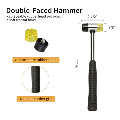 Pin Punch Set, 20pcs Punch Removing Repair Tools, Including Brass Pin Punches, Steel Pin Punches with Storage Pouch&Hammer (Brass+Steel Pin Punches)