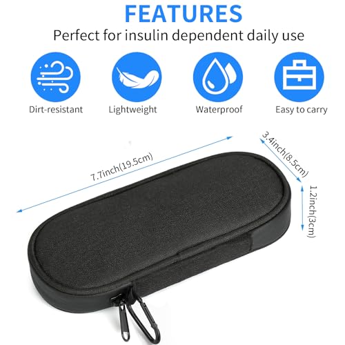 Insulin Pen Cooler Travel Case with 2 Reusable TSA Approved Ice Packs, Diabetic Medication Insulated Cooler Bag for Insulin Pens and Other Diabetic Supplies Storage Black - color: Black