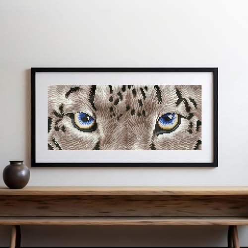 DIAMOND DOTZ Snow Leopard Diamond Painting Kit, Diamond Art Craft Set