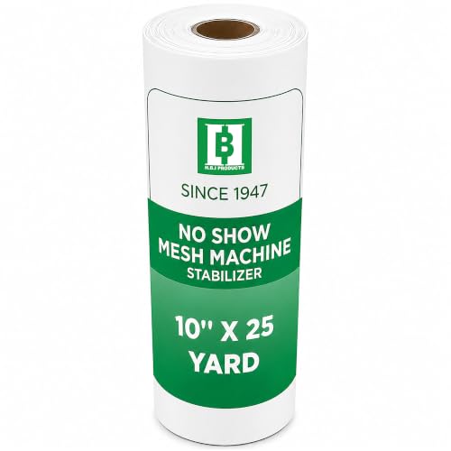 HBI No Show Mesh Embroidery Stabilizer Roll, Cut Away, 10 in x 25 yd - size: 10" x 25 YD