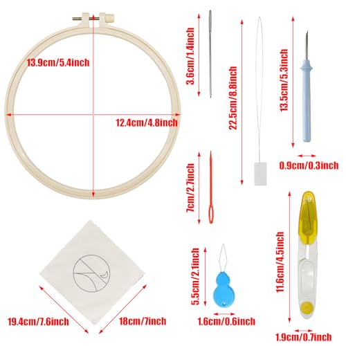 Allazone 6 PCS Punch Needle Coaster Kit with Landscape Patterns Yarns Tools, Felt Embroidery Hoop for DIY Craft - color: Landscape coaster