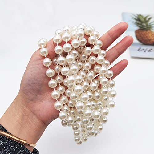 10MM Beaded Trim Ivory Crafts Faux Pearl Beads Garland Roll Strand 20FT - color: Ivory, size: 10mm