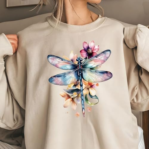 SUPERDANT 4PCS Butterfly Flowers Iron on Transfer Paper Dragonfly Florid Heat Transfer Sticker Washable Iron on Decals for T Shirts DTF Transfers Ready to Press for Clothing Hoodie Jackets DIY Gift - style: Butterfly Flowers
