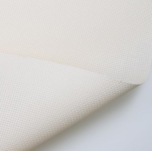 KCS 16CT Counted Cotton Cross Stitch Aida Cloth Fabric (12" x 59",Ecru) - color: Ecru, size: 12" x 59"