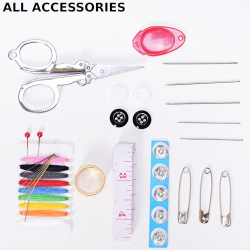 Travel Sewing Kit, Mini Sewing Kit Travel Size with Threads Needles Buttons