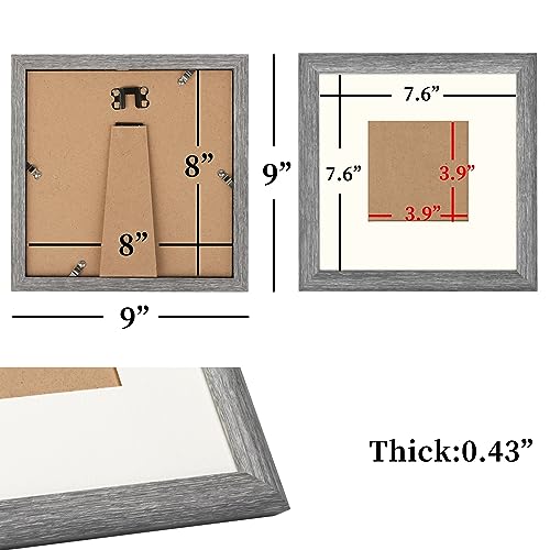AEVETE Picture Frame 8x8 Gray Photo Frames Rustic for Wall and Desk Decor - color: Rustic Gray, size: 8x8