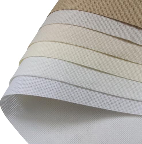 KCS 6 pc of 15" x 18" (38cmx45cm) Counted Cotton Aida Cloth Cross Stitch Fabric Rolled Box (18CT-G) - color: 18ct-g