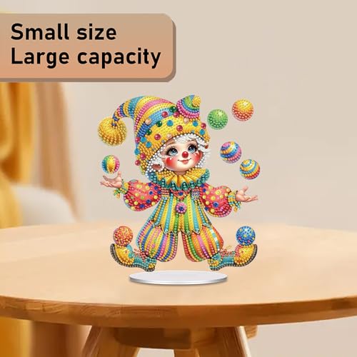 POETRYDRAW Diamond Art Ornament Desktop Kit Circus, Stand Up Diamonds Painting Ornament for Adults, 5D DIY Special Diamond Gem Craft Tabletop Placement Board Kit - color: Circus