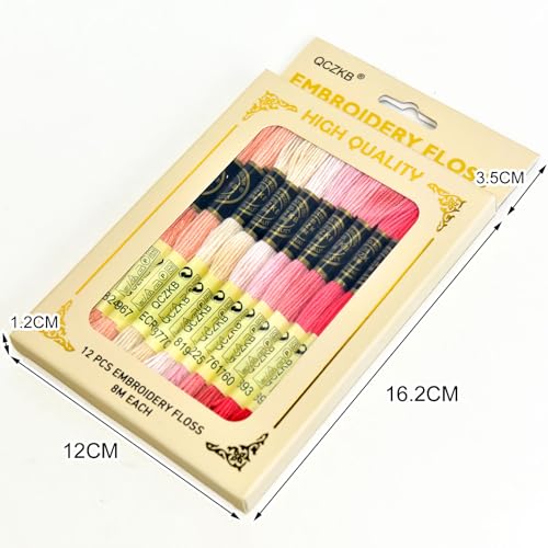 Premium Rainbow Color Embroidery Floss - Cross Stitch Threads - Friendship Bracelets Floss - Crafts Floss - 12 Skeins Per Pack Embroidery Floss,Warm Peach-Orange - color: Warm Peach-Orange