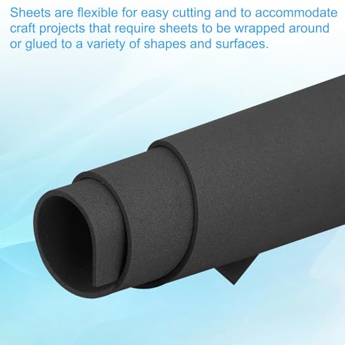 PATIKIL EVA Foam Sheet 10Pcs 12x8 Inch 2mm Thick Black - color: Black