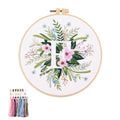 artcici Embroidery Kits Plant Flower Leaf English Letter Patterns for Beginners Adults, Full Range Embroidery Starter Kits Cross Stitch Needlework Supplies (Letter F) - color: Letter F