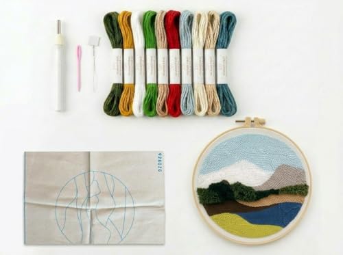 Meoe&heome Punch Needle Kit for Beginners, DIY Embroidery Set with 20+ Patterns(Wild Hills) - color: Wild Hills