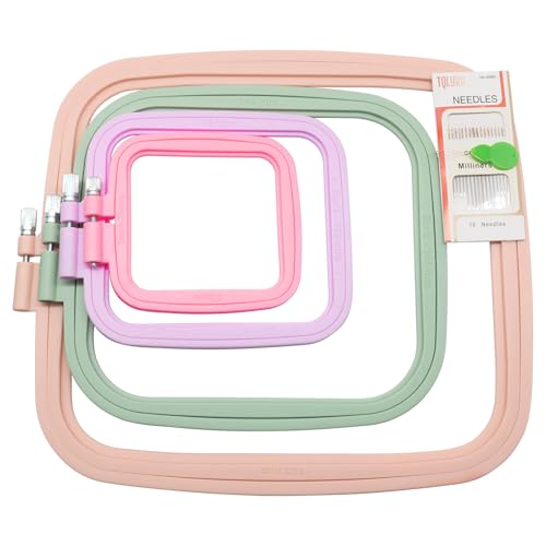 Marvexi 4Pcs Square Plastic Embroidery Hoops - size: 4Pcs