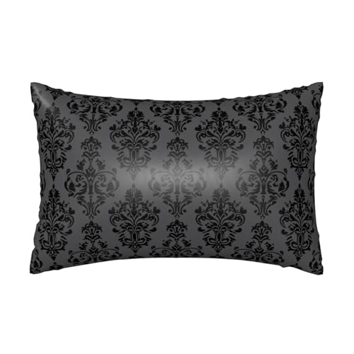 Satin Pillowcase for Hair and Skin Retro Black Damask Dark Purple Super Soft and Cooling Similar to Silk Pillow Case 1 Pack with Hidden Zipper Silky Soft Zippered Satin Pillowcase20 x30 - color: Retro Black Damask Dark Purple