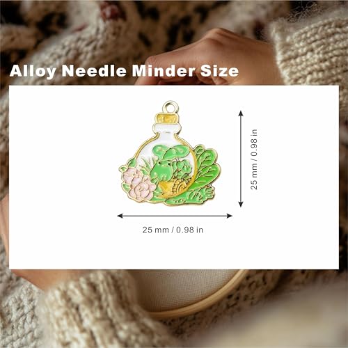 Cute Needle Minder Magnetic Needle Keeper for Cross Stitch Embroidery Sewing Needle and Pin Holders (Plant Bottle) - color: Plant Bottle