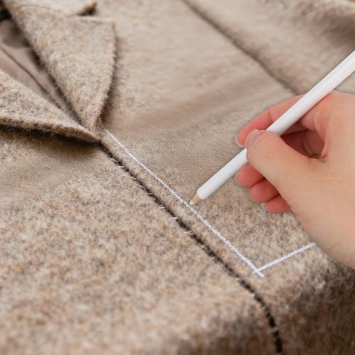 BOXOB 8pcs Fabric Pencils for Sewing, Water Soluble Sewing Fabrics Tailors Markers Pen Practical Marking & Tracing Tool for Dressmaking Quilting Embroidery DIY Crafts (White) - color: White