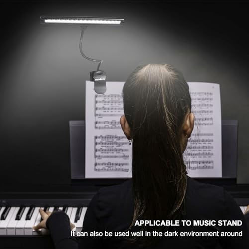 Music Stand Light,Clip On Piano Lights 18 LED Orchestra Light Clip On Reading Light,Fully Adjustable No Flicker for Piano,Book Reading, DJ, Craft Work (Powered by AC Adapter AAABatteries)
