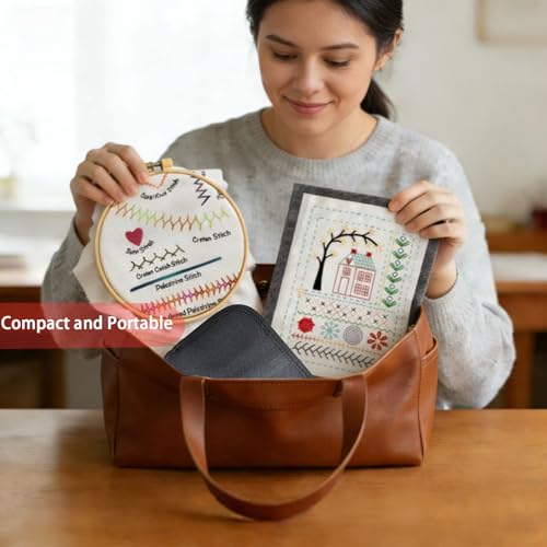 2026 Upgraded Embroidery Kit for Beginners, Embroidery Stitch Book Kit