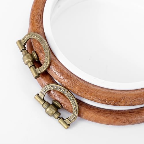 2 Pack Cross Stitch Hoop Imitated Wood Embroidery Frame Embroidery Hoops 3 Inch Round Plastic Embroiderys Hoop for Art Craft Sewing and Hanging Ornaments Decor - size: 3 Inch