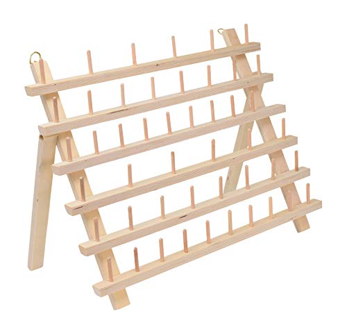 Mandala Crafts 60 Spool Thread Rack Sewing Embroidery Thread Holders - color: Natural