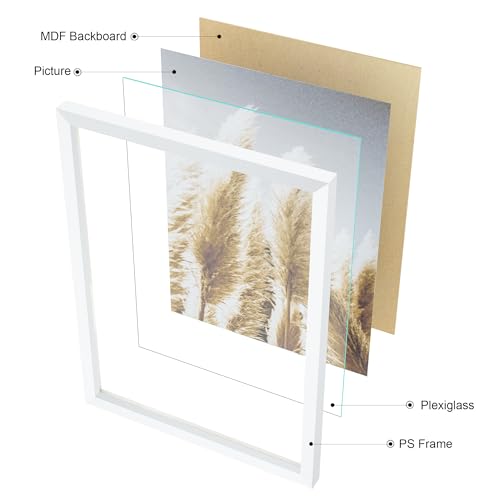 ArtbyHannah Gallery Wall Frame Set, 8 Pack White Picture Frames, Large - color: White, size: Large