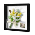 Muzilife 10x10 Shadow Box Wood Picture Frame with Stand, Glass, Black - color: 1pcs 10x10-black